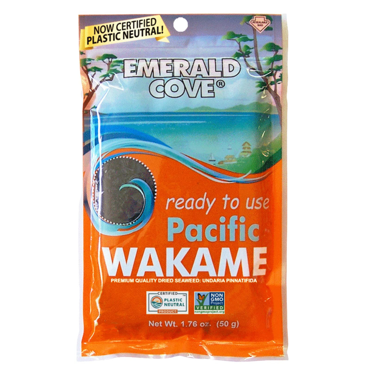 Emerald Cove Ready-to-Use Pacific Wakame, Premium Dried Seaweed, Non-GMO, Gluten Free, 1.76 oz (1 pk)