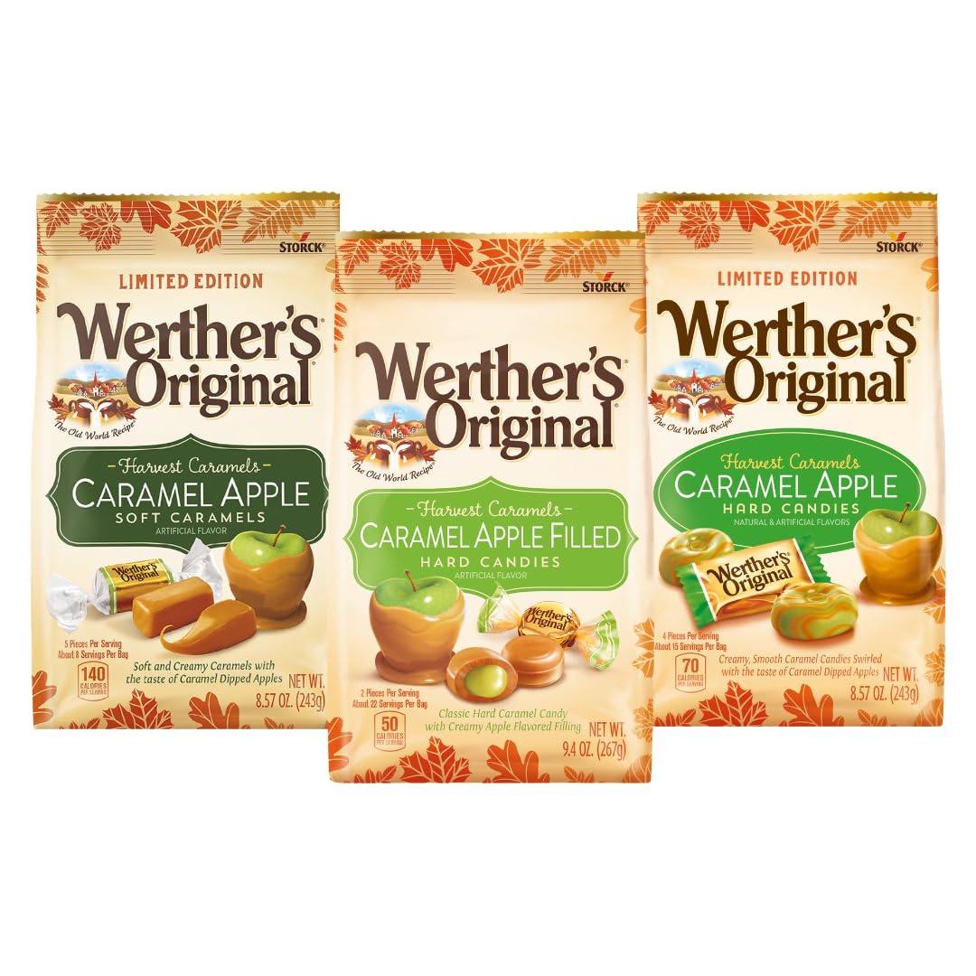 Werther's Original Harvest Caramels 3-Pack Bundle