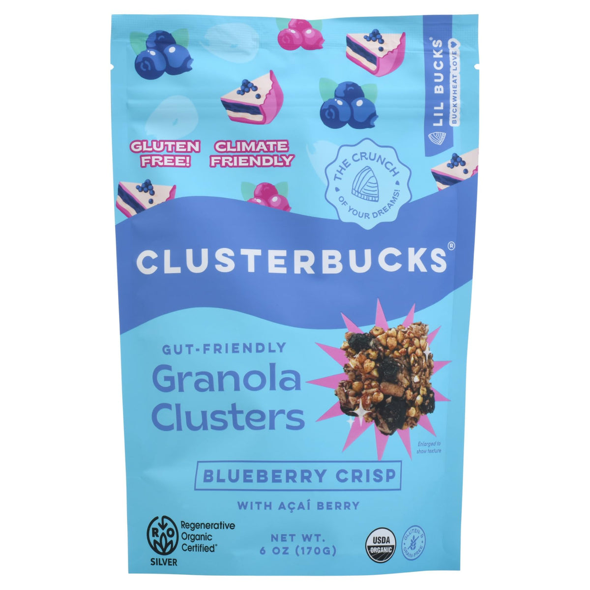Clusterbucks Superfood Clusters - Grain-Free, Keto-Friendly Granola with Regeneratively Grown Sprouted Buckwheat- Gluten-Free, Low-Carb, Organic
