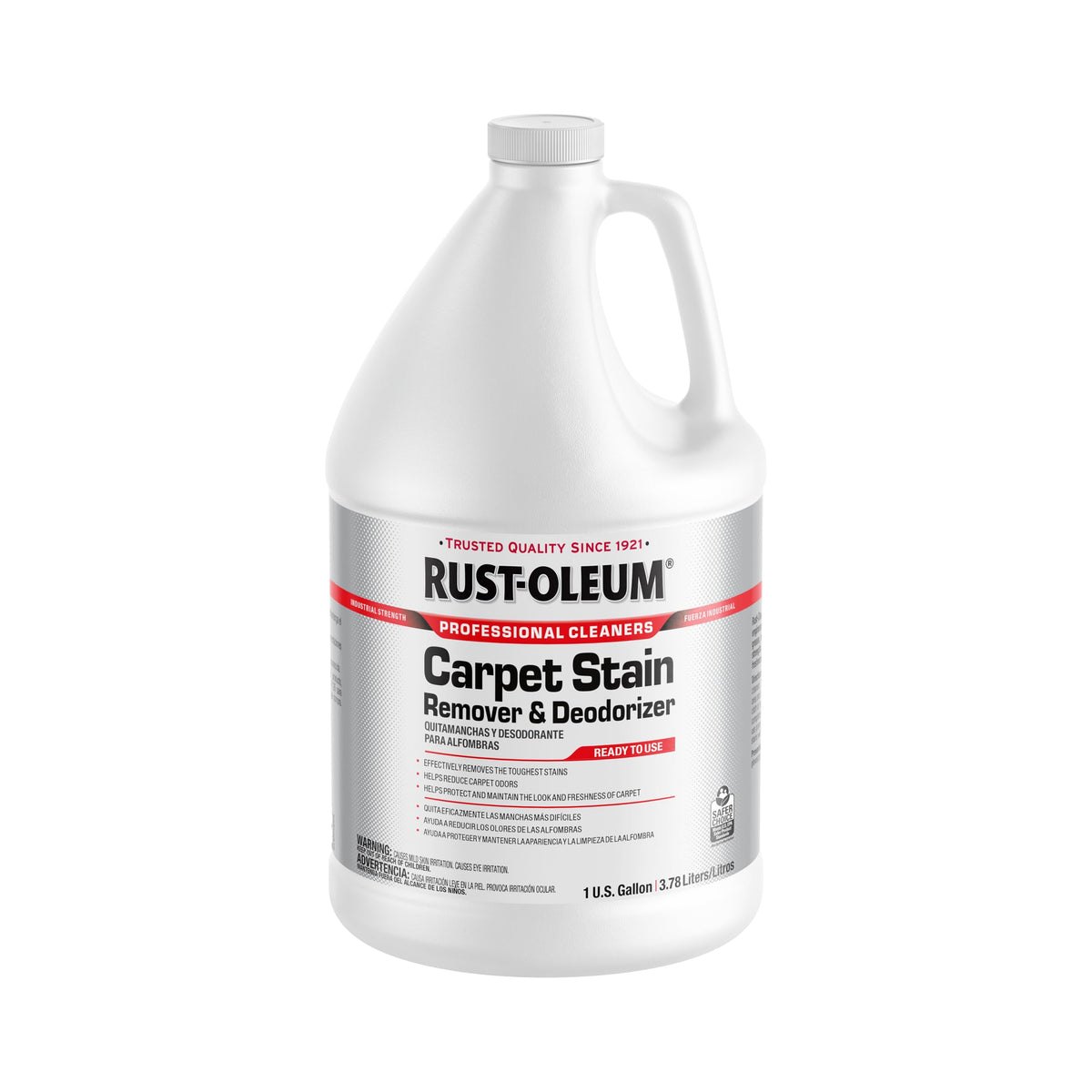 Rust-Oleum Professional Cleaners Carpet Stain Remover & Deodorizer | One Gallon (128oz) | Ready to Use Refill Bottle | Professional Strength