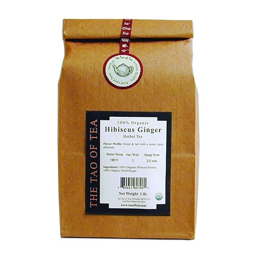 The Tao of Tea Hibiscus Ginger, 100% Organic Blended Herbal Tea, 1-Pounds