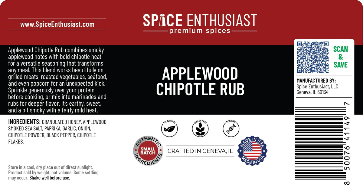 Spice Enthusiast Applewood Chipotle Rub - 6 oz