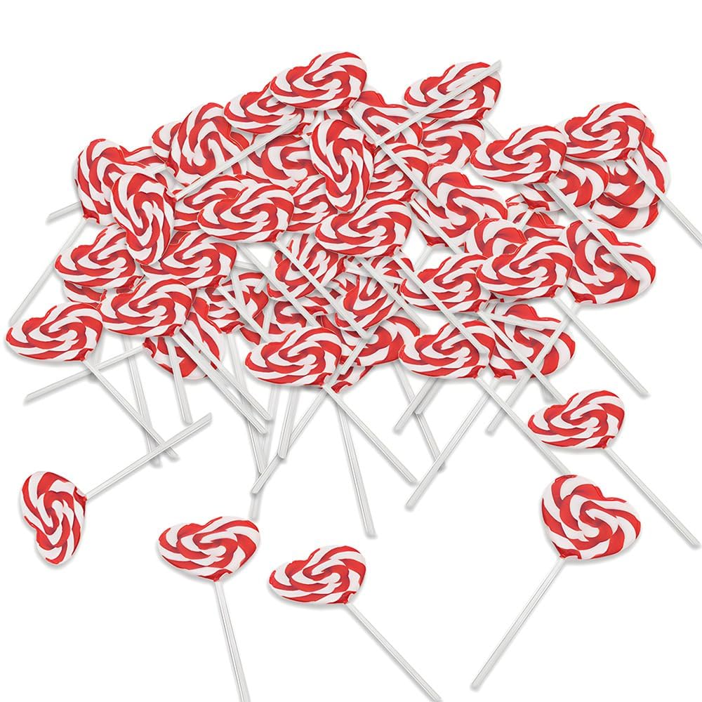 RED HEART SHAPED SWIRL POP - Edibles - 12 Pieces