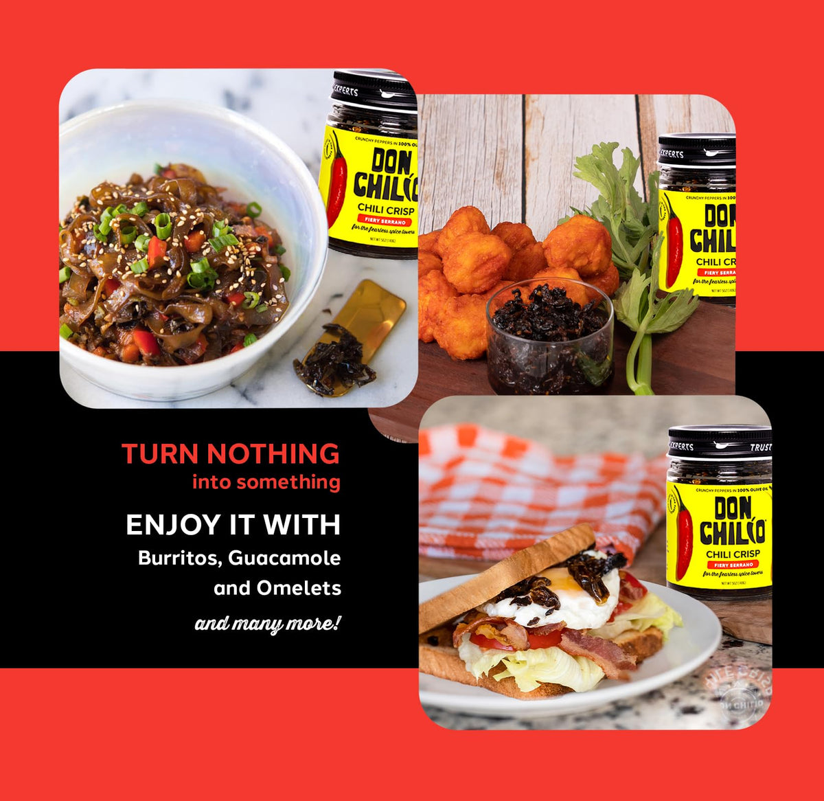 Don Chilio Medium Heat Serrano Mexican Chile Crisp, 5 oz, 3 Pack - Crunchy Sliced Serrano Fried Chili Peppers in Hot Seasoned 100% Olive Oil