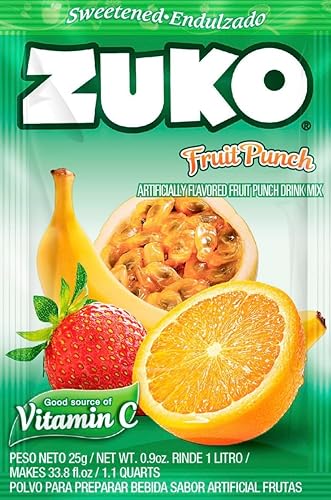 Zuko Fruit Punch Instant Powder 25g Sweetened Drink Mix 3 Pack