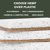 Isshah Plant-Based Kitchen Sponges - Natural, Eco-Friendly, Biodegradable Sisal Hemp Sponges for Dishes, Cleaning Sponge for Kitchen, Bathroom
