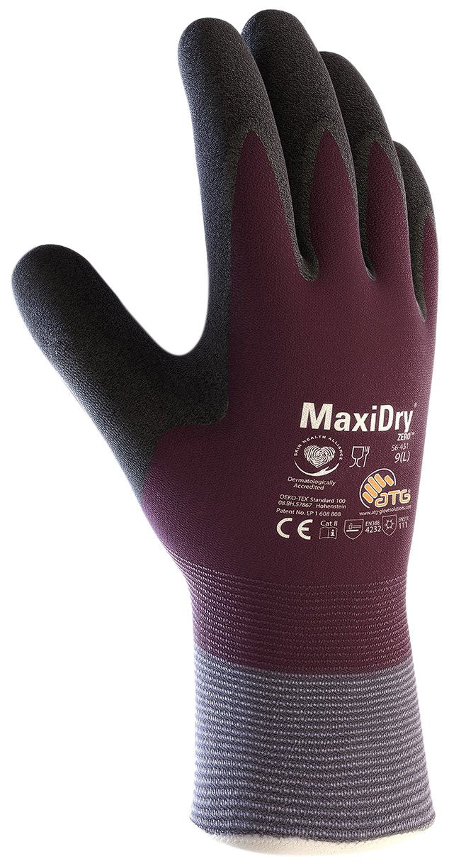 MaxiDry Zero PIP - 56-451 Zero - Large - 1/Pair 56-451 Cold Condition Work Glove with Thermal Lining and Full Double-Dipped Nitrile Coating (1, Large)