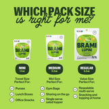 BRAMI Lupini Beans Snack, Chili & Lime | 7g Plant Protein, 0g Net Carbs | Vegan, Vegetarian, Keto, Plant Based, Mediterranean Diet, Non Perishable |