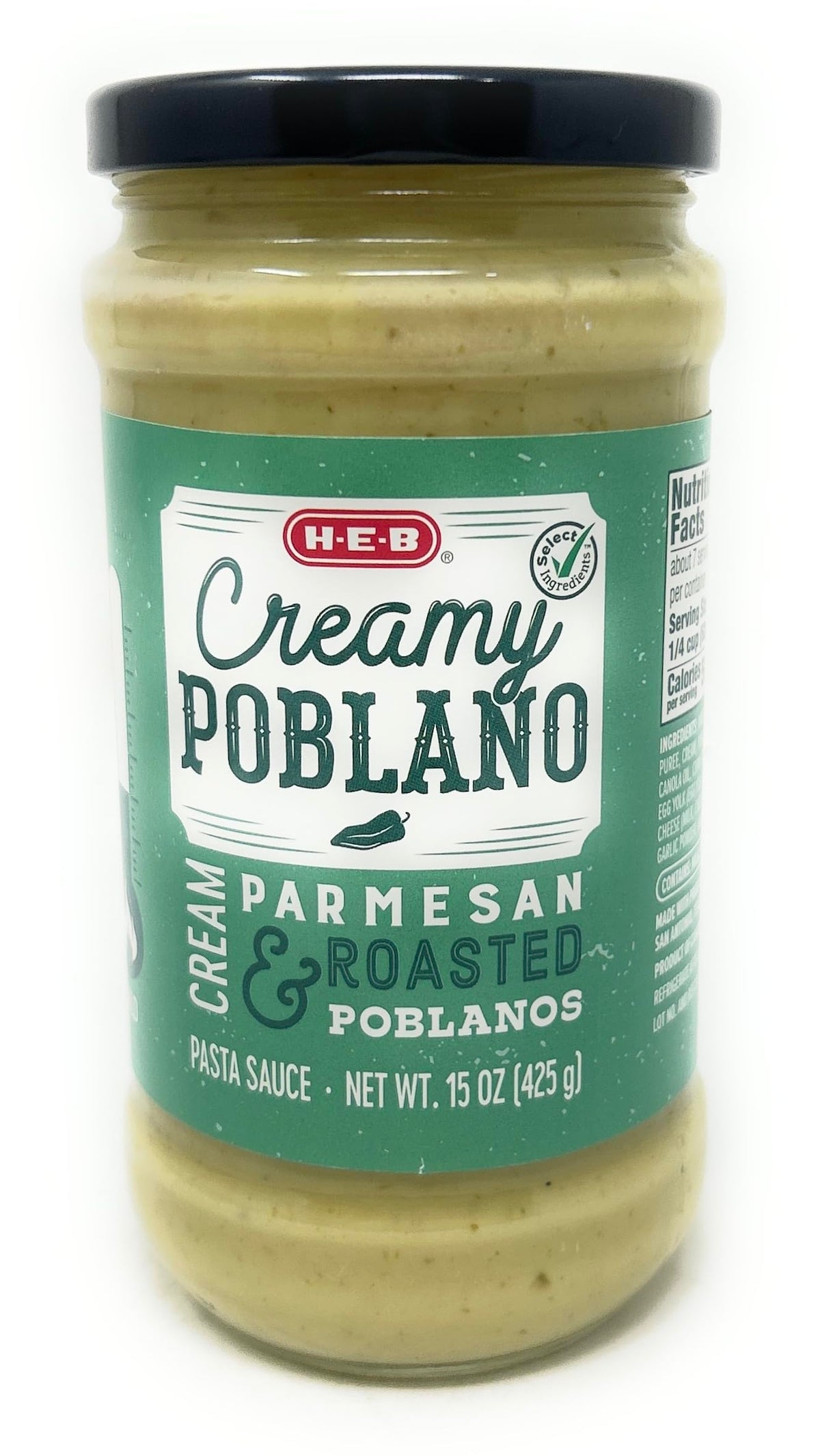 H?E?B Creamy Alfredo Poblano Pasta Sauce 15oz - 1 bottle