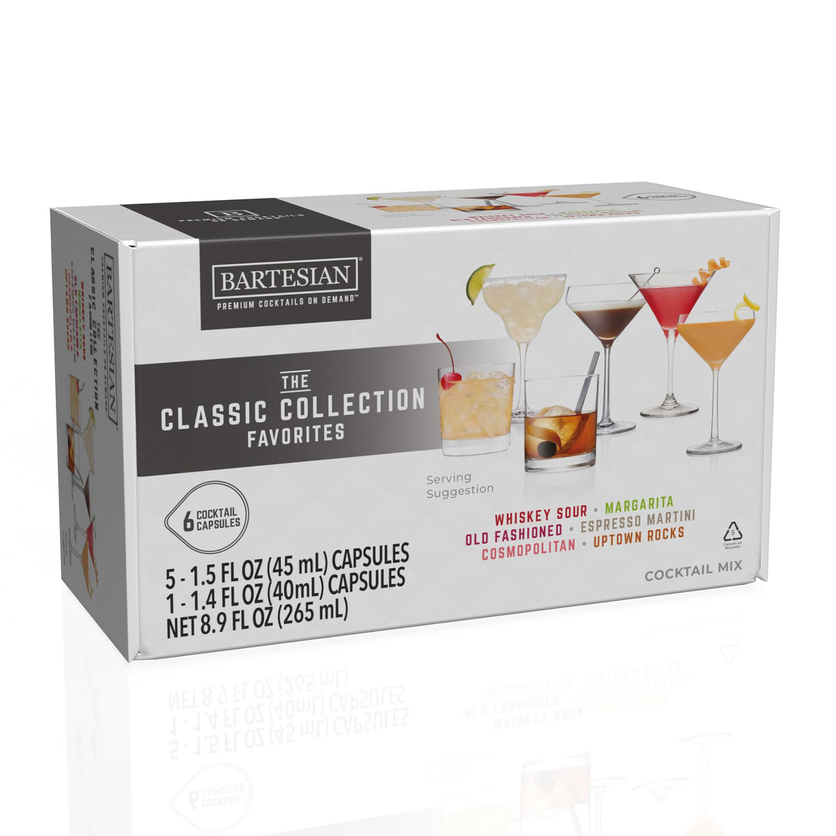 The Classic Collection Capsules, Variety Pack of 6 for Bartesian Premium Cocktail Maker (55524)