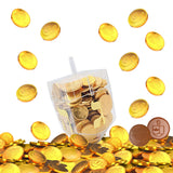 The Dreidel Company Jumbo Hanukkah Dreidel Filled with Chocolate Gelt Coins, Chocolate Half Dollar Coins, Chanukah Gelt, Kosher (Pack of 4)