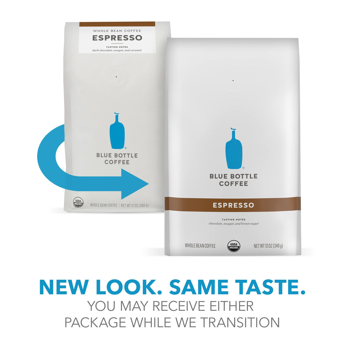 Blue Bottle Whole Bean Organic Coffee, Espresso, Dark Roast, 12 Ounce bag (Pack of 1)