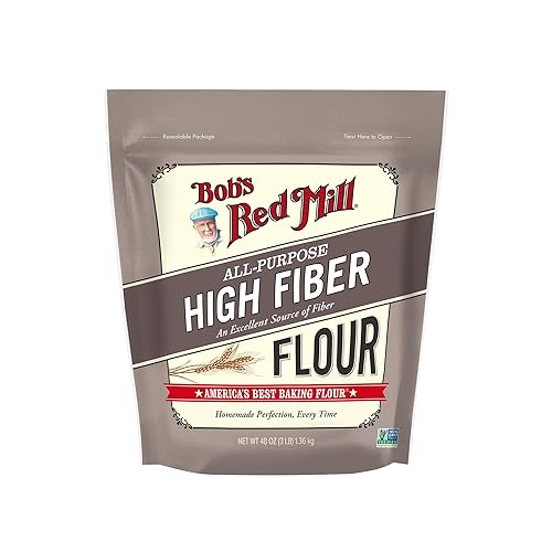 Bob’s Red Mill All Purpose High Fiber Flour - 3 lb Bag, 1-to-1 Baking Substitute, Excellent Source of Fiber, Non-GMO, Kosher