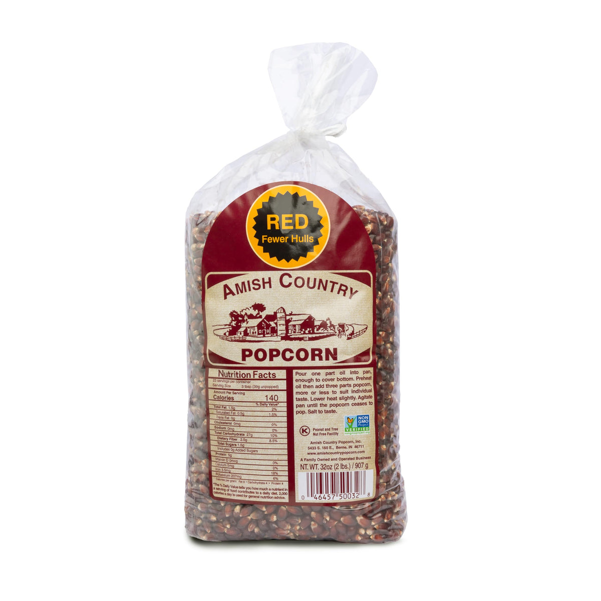 Amish Country Popcorn | 2 lbs Bag | Red Popcorn Kernels | Old Fashioned, Non-GMO and Gluten Free (Red - 2 lbs Bag)
