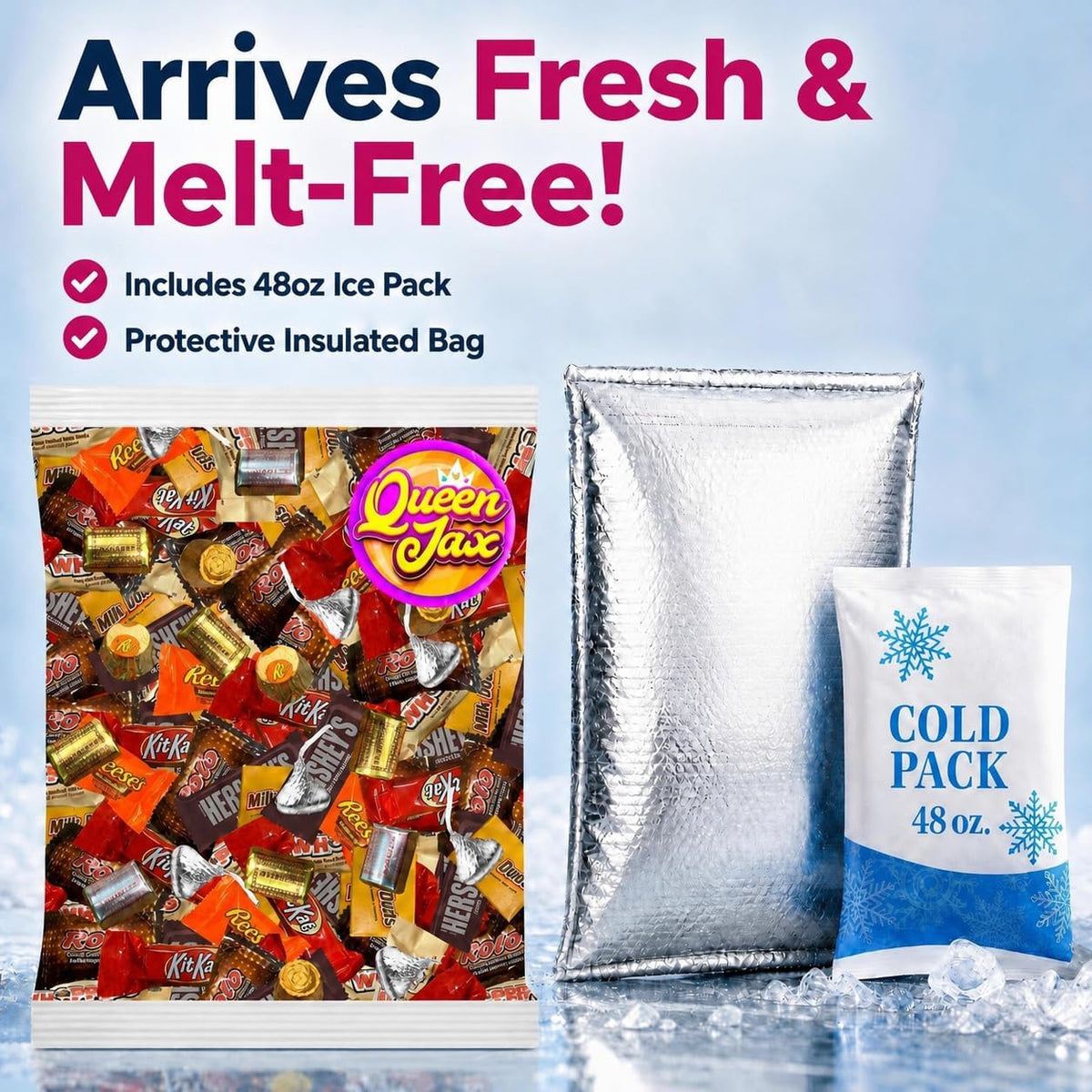 Assorted Chocolate Candy Variety Pack - 12 Lb Bulk Candy Chocolate Mix - Individually Wrapped Chocolate Sweets - Variety - Cold Pack Included