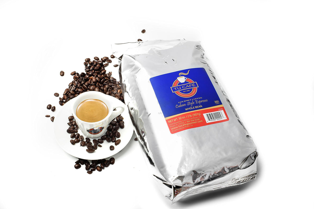 Tu Café Gourmet Whole Bean, Espresso Coffee, Gold 2lbs (2 Pack)