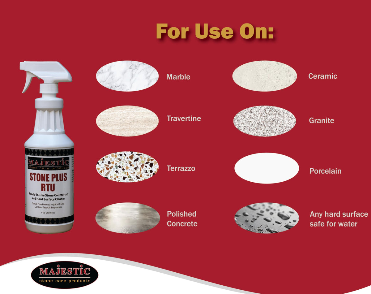 Majestic Stone Plus Value Kit : Marble, Granite, Natural Stone Cleaner