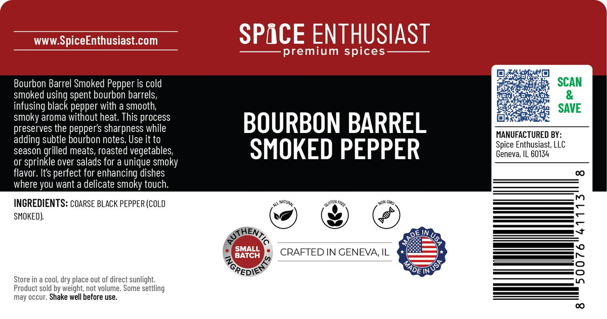 Spice Enthusiast Bourbon Barrel Smoked Pepper - 8 oz
