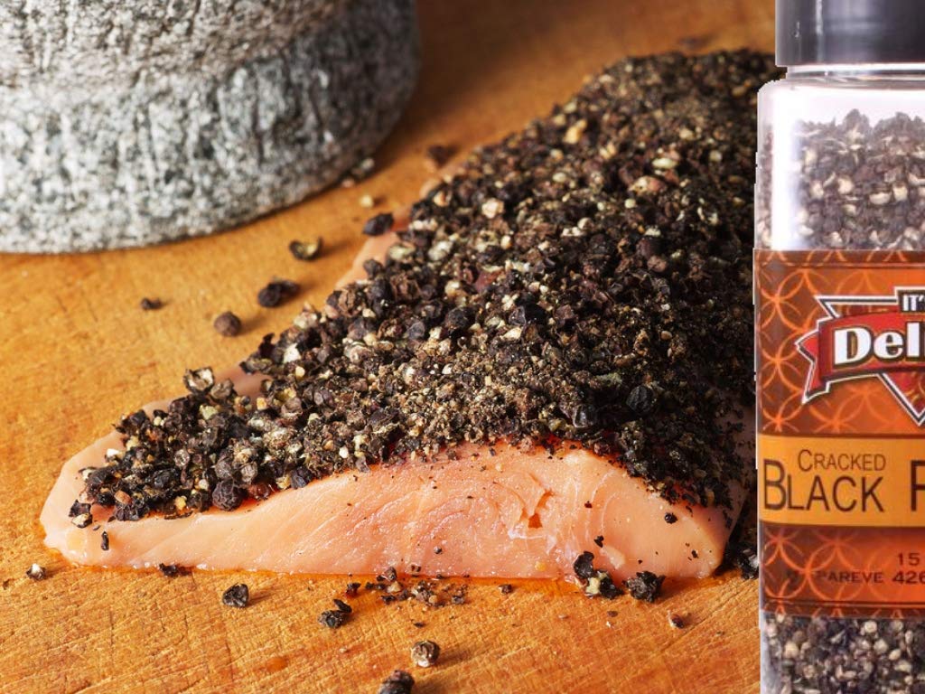 Premium Cracked Black Pepper Peppercorns by Its Delish, 15 Oz Large Jar | Gourmet Freshly Coarse Ground Peppercorn For Grinder Refill and Kitchen Use