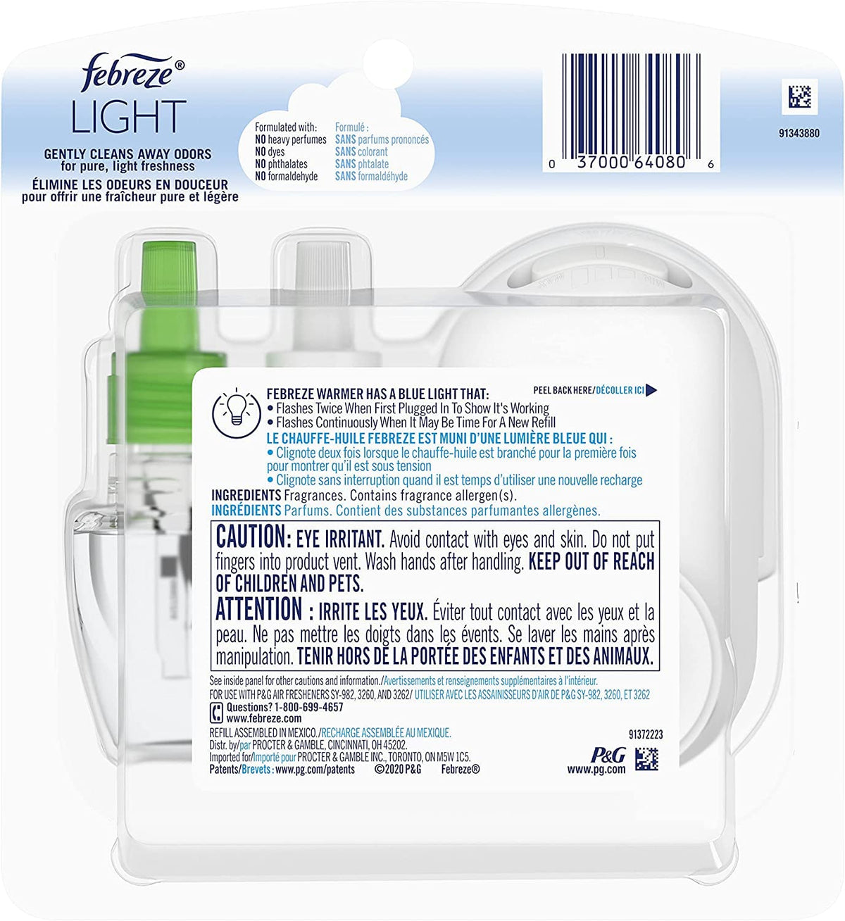 Febreze Light Plug Bamboo Starter Kit with Fade Defy Technology Pack of 2