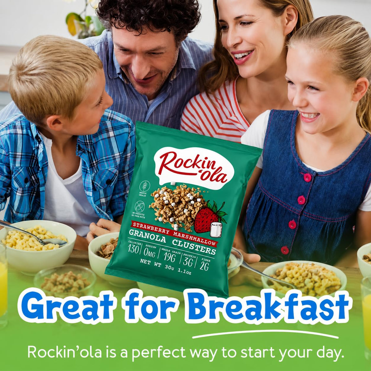 Rockin'Ola Granola Clusters, Quick Breakfast Snack, Allergen Free, No Artificial Flavors, Colors, or Preservatives (Chocolate w/Marshmallows)