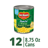 DEL MONTE FRESH CUT Golden Sweet Whole Kernel Corn, Canned Vegetables, 12 Pack, 8.75 oz Can