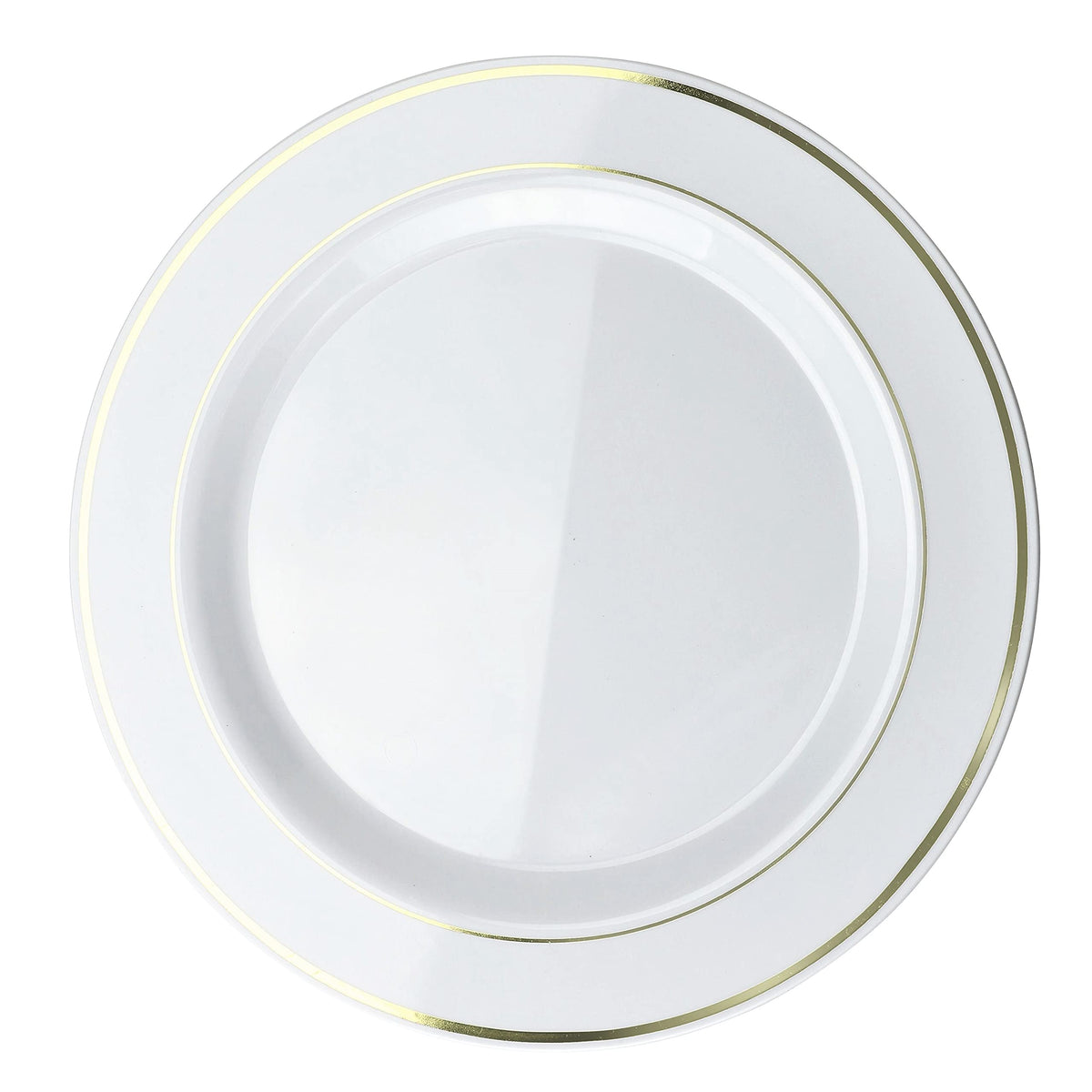 OCCASIONS 360 Pcs set (60 guest) Wedding Disposable Plastic Plate and Silverware Combo 10.5" + 7.5" + Silverware (Double Fork) (White & Gold Rim