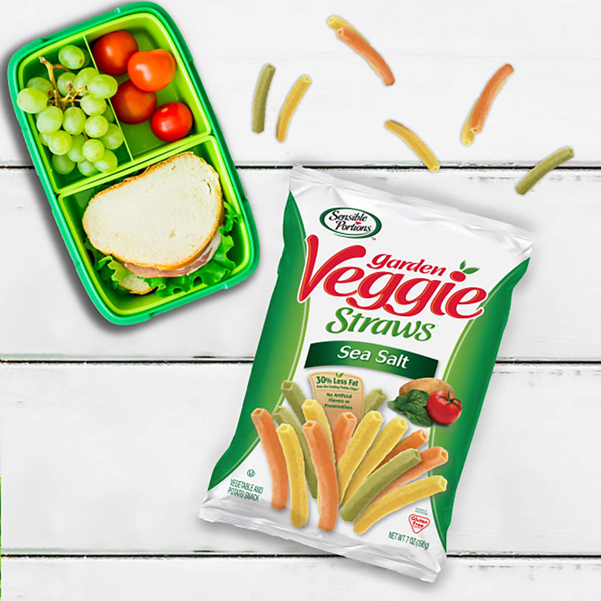 Sensible Portions Garden Veggie Sea Salt Straws, 7 oz