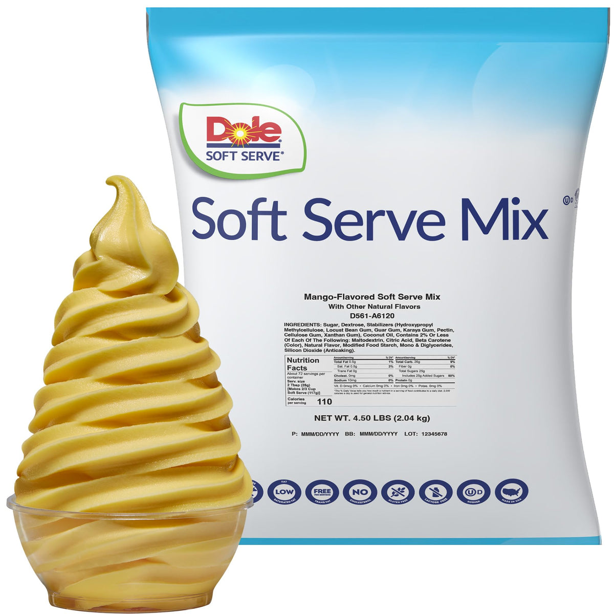 Dole Soft Serve Mix, Mango, 4.5lb