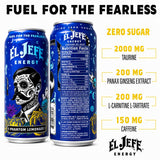 EL JEFE Energy Drink, Phantom Lemonade, Zero Sugar, 16 fl oz Cans, 12-Pack