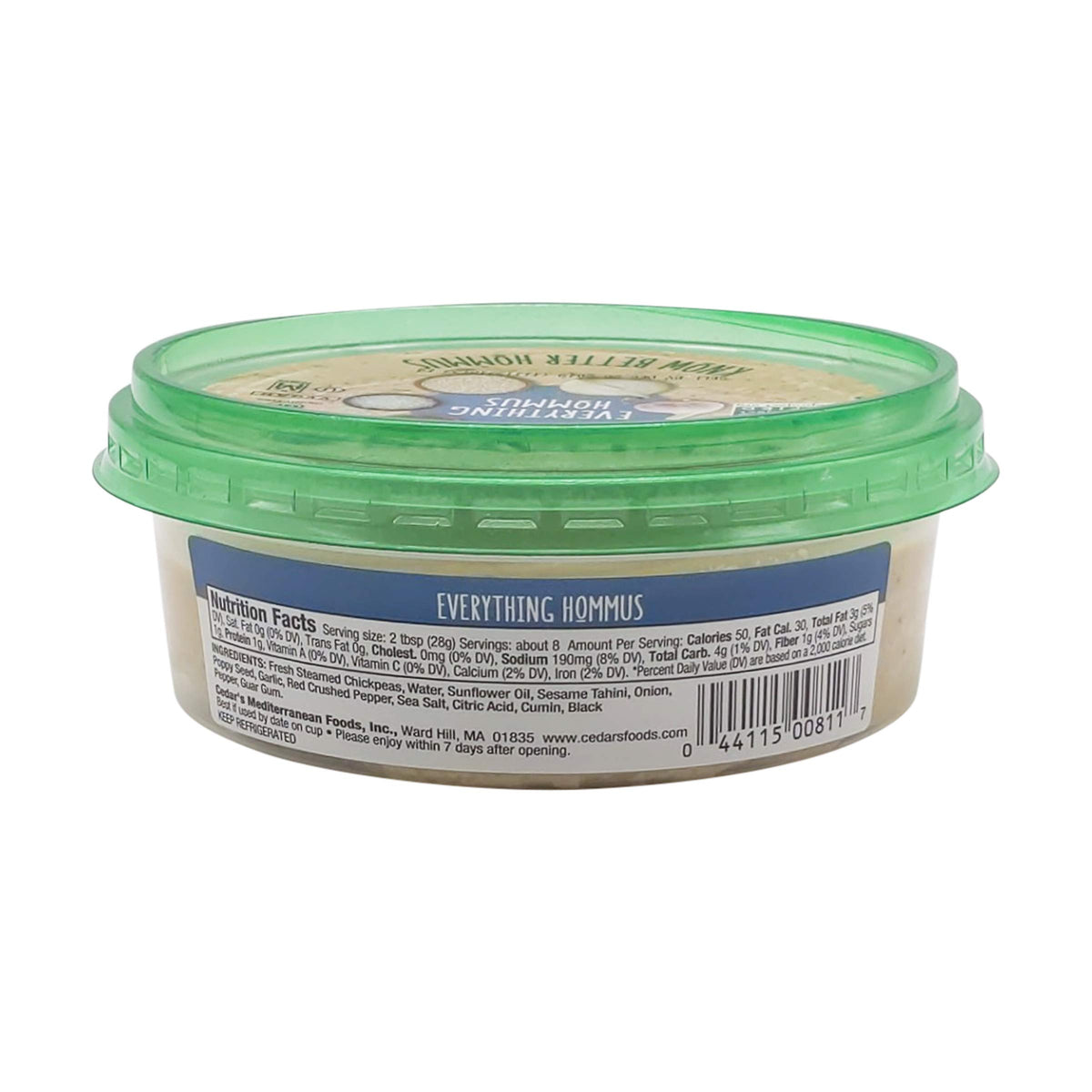 Cedars Mediterranean Food, Hommus Everything, 8 Ounce