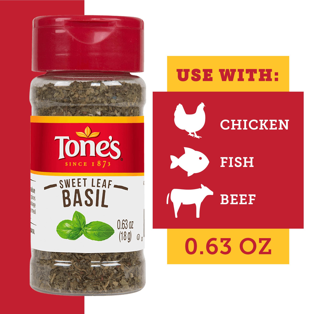 Tone's Sweet Leaf Basil, 0.63 Ounce
