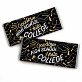Big Dot of Happiness Goodbye High School, Hello College - Candy Bar Wrapper Graduation Party Favors - Set of 24