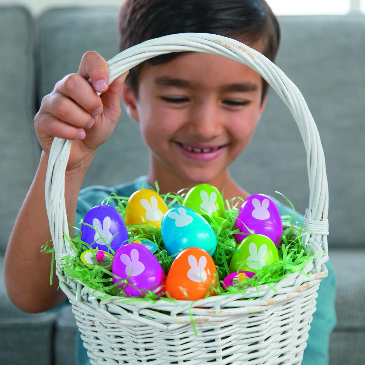 Fun Express Filled Bunny Print Easter Eggs 500 Eggs, Great For Easter Egg Hunts and All Your Easter Gathering Events