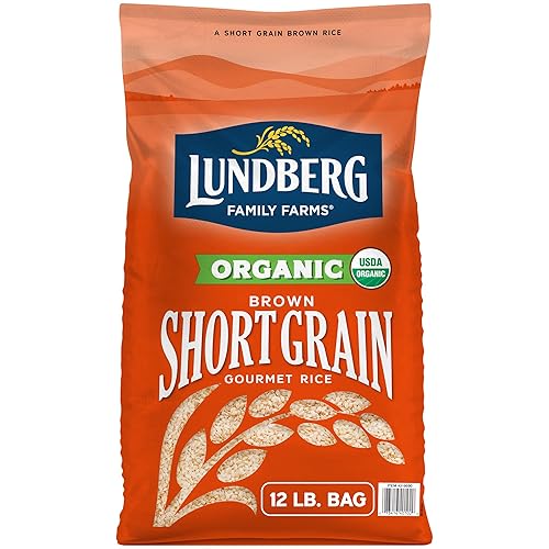 Lundberg Organic Short Grain Brown Rice, Bulk Bag, Sticky Rice, 12 Lb
