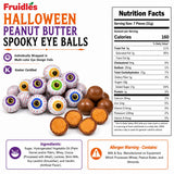 2 Pounds Halloween Peanut Butter Spooky Eye Balls, Trick-Or-Treat Party Bag Fillers, Individually Wrapped in Multi-color Eye Design Foils, Kosher
