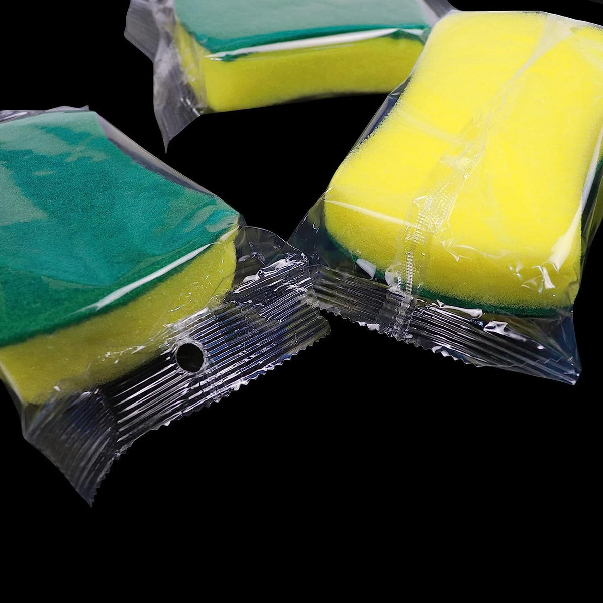 (490 Pack) Kheoxusa Individually Wrapped Sponges,Sponge Individually Wrapped,Individually Wrapped Sponges Bulk Packed for Cleaning Dishes Kitchen