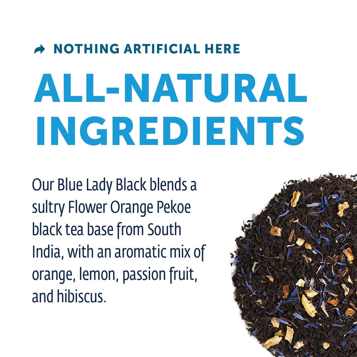Zest Energy Tea Bags - Blue Lady Passion Fruit Black Tea - High Caffeine Tea for Morning Energy, Focus & Clarity - Natural Caffeinated Tea with 150mg