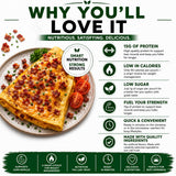 Nutmeg State Nutrition - High Protein Bacon Cheese Omelette Mix, 15g Protein, 90 Calories, 1g Sugar, 2.5g Fat, 7 Servings Per Box