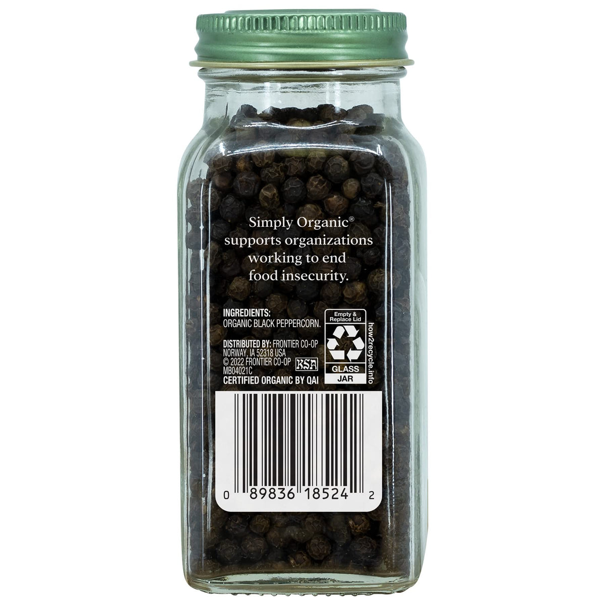 Simply Organic Whole Black Peppercorns, 2.65 Oz
