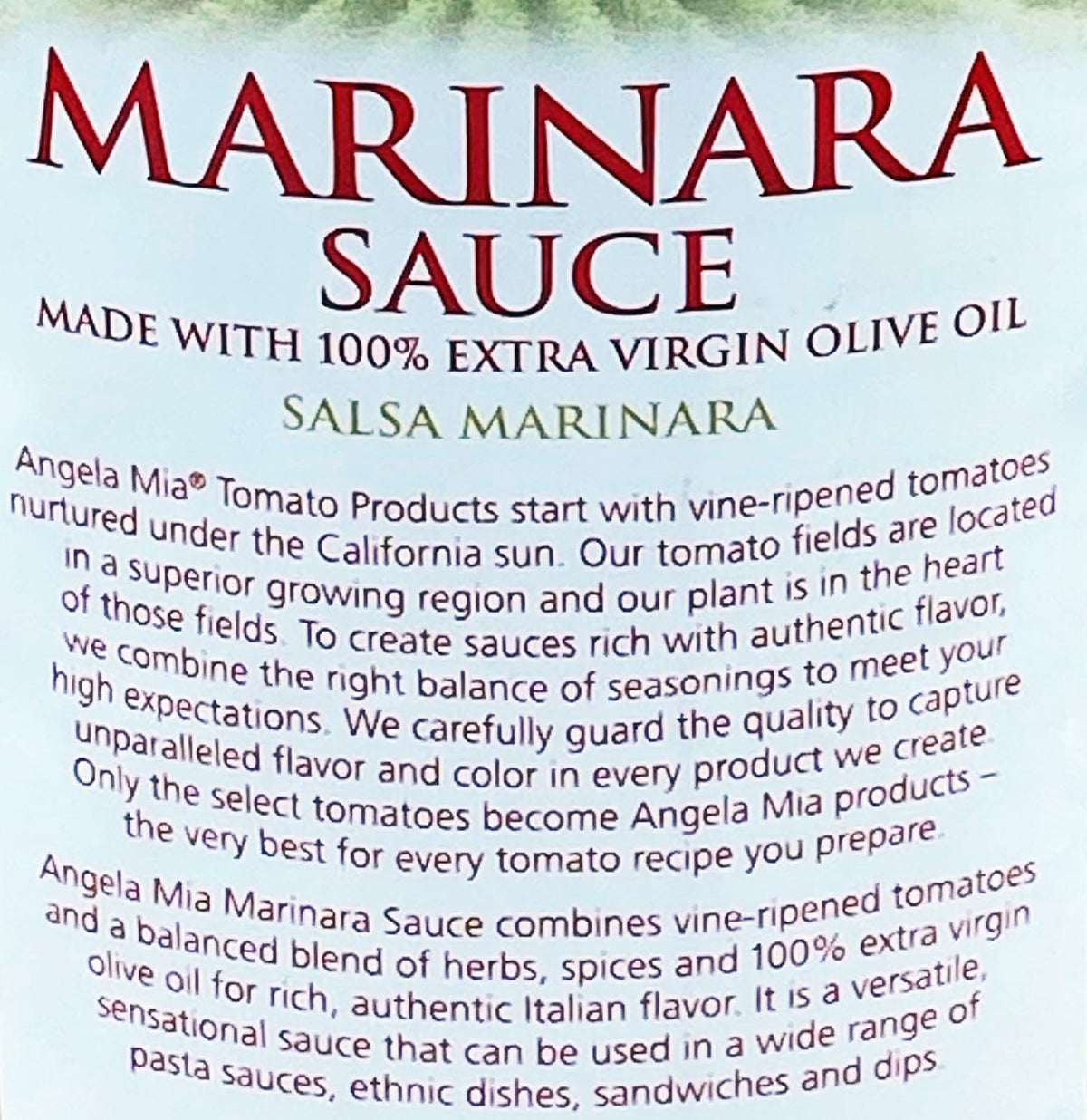 Angela Mia Marinara Sauce, 104 Ounce