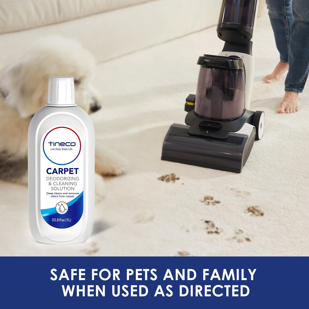 Tineco Carpet Cleaning Solution for CARPET ONE Cruiser, CARPET ONE & Spot Series, 33.8 OZ, NOT for Wet Dry Vacuum, Not for Hard Floors
