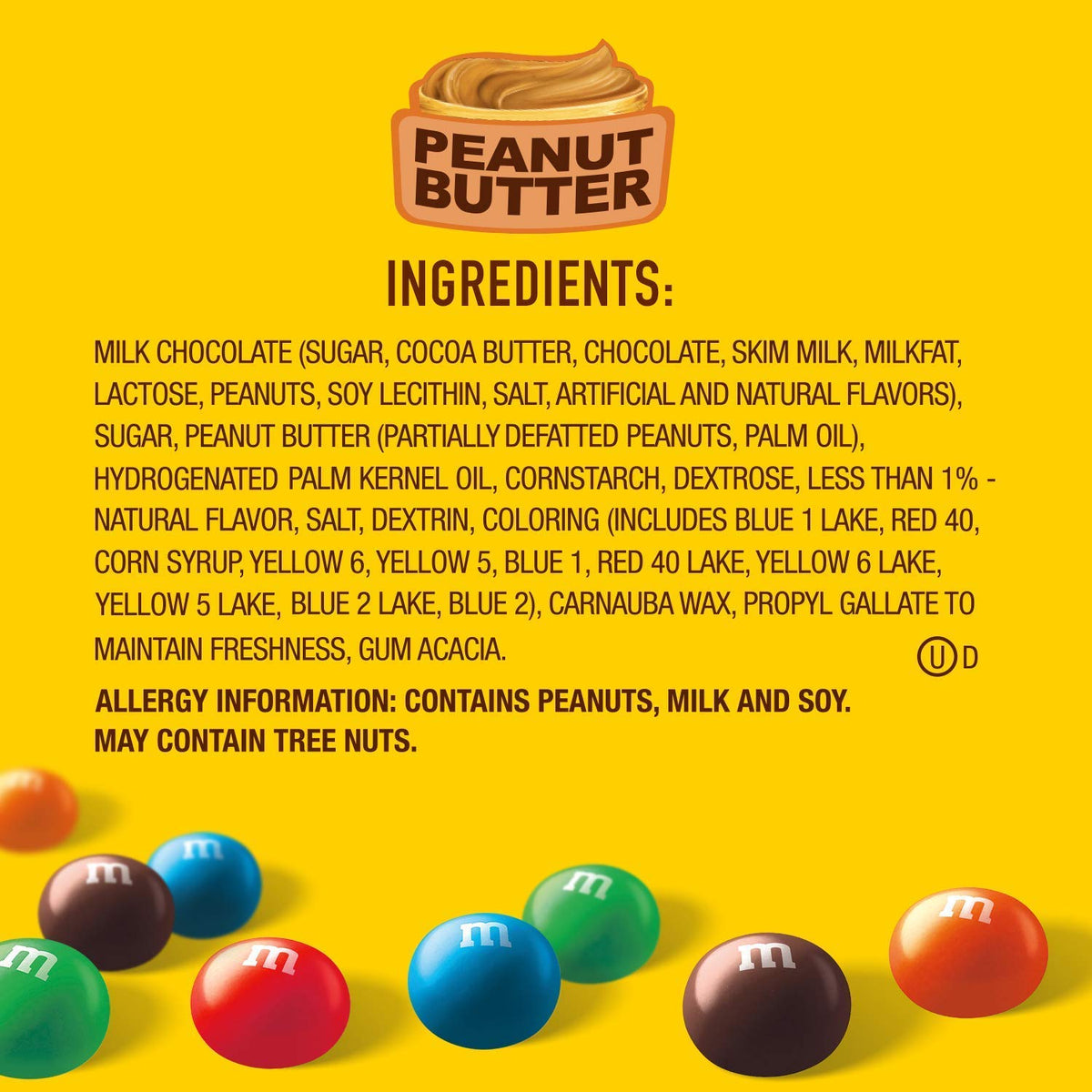 M&M'S Peanut Butter Chocolate Candy Party Size, Bulk Wholesale (10 Pounds)