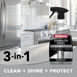 Weiman Stainless Steel Cleaner & Cooktop Heavy Duty Polish - Powerful Appliance Kitchen Cleaning Kit