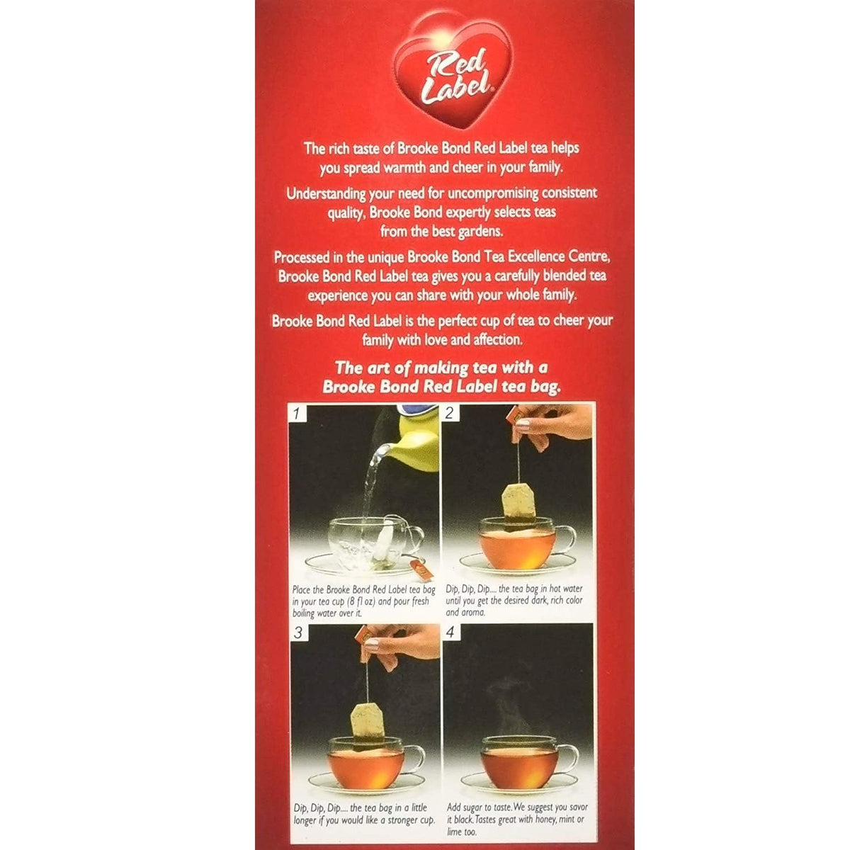 Brooke Bond Red Label Black Tea, 100 Tea Bags, Fine Quality, 7 oz(200g) - Unilever