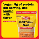 Bragg Premium Nutritional Yeast Seasoning - Vegan, Gluten Free - Good Source of Protein & Vitamins - Nutritious Savory Parmesan Cheese Substitute (12