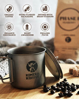 Kimera Koffee Amber Blend - Organic Honey-Processed Light Roast Nootropic Coffee with Alpha-GPC, Taurine, DMAE, L-Theanine, 12oz Ground