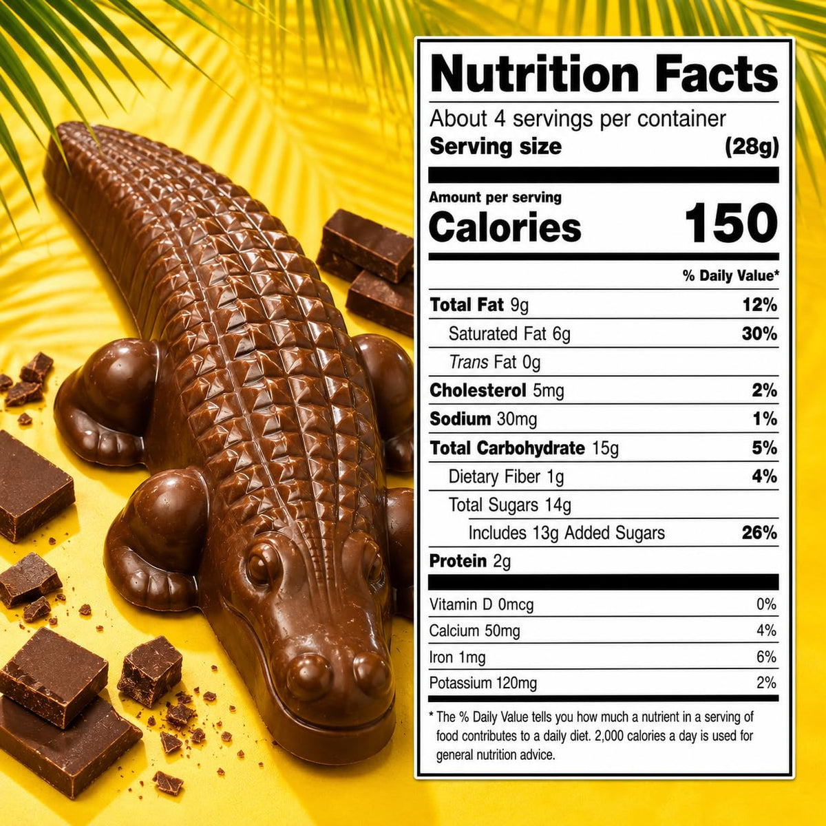 Milk Chocolate Alligator Candy Florida Souvenir Novelty Gift 4 Oz (pack 1)