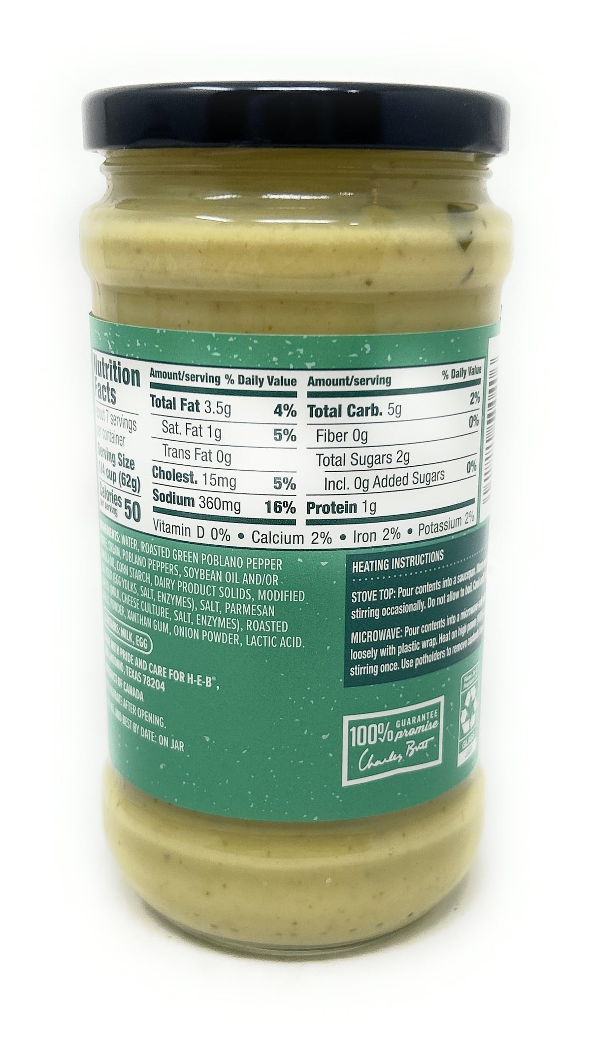 H?E?B Creamy Alfredo Poblano Pasta Sauce 15oz - 1 bottle