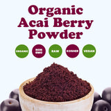 Food to Live Organic Freeze-Dried Acai Berry Powder, 2 Pounds - Non-GMO, Kosher, Raw, Vegan, Unsweetened, Unsulfured, Bulk